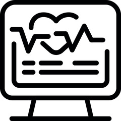 Aufkleber - Computer monitor showing heartbeat rate on screen, healthcare technology concept