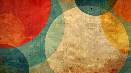 Wall Mural - Abstract Vintage Background with Overlapping Circles