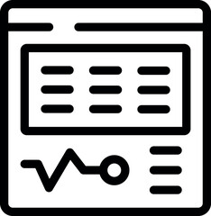Poster - Line art icon of a business monitoring app displaying statistics data and analytics