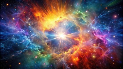 Wall Mural - cosmic explosion of colors and gases in outer space, galaxy, astronomy, celestial, space, stars, uni