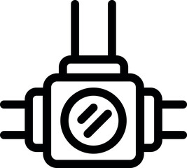 Poster - Simple outline electricity meter icon representing energy measurement and utility services