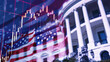 © 沈军 贡 - A stock market graph with the White House in the background