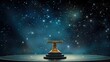 © Premreuthai - Cosmic podium in a starry night background, suited for astronomy tools and space-themed educational products