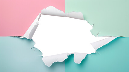 Wall Mural - Torn paper isolated on transparent background. PNG