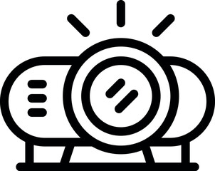 Poster - Simple line icon representing a water heater working at full power