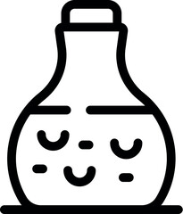 Poster - Glass bottle containing orange juice with pulp being prepared for bottling