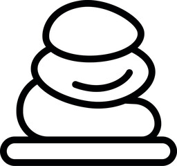 Poster - Line art illustration of three stones balancing on top of each other creating a relaxing atmosphere