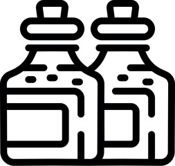 Poster - Two bottles containing a chemical liquid substance, possibly for an experiment or scientific research