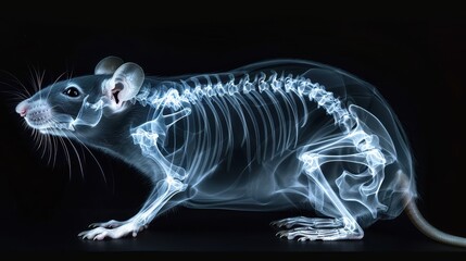 illustration mouse of x-ray photo in a natural position