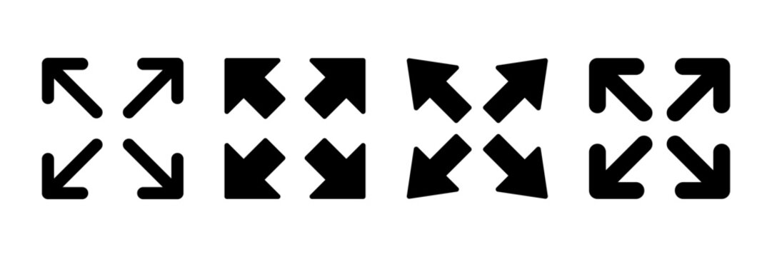 Fullscreen Icon vector isolated on white background. Expand to full screen icon. Fullscreen sign icon. Arrows symbol