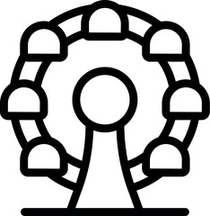 Poster - simple icon of a ferris wheel rotating at an amusement park