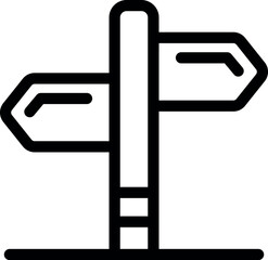 Poster - Simple line icon of a direction signpost pointing in different directions