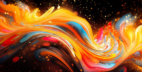 Wall Mural - Abstract artistic swirling liquid shapes abstract background
