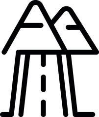 Poster - Road leading to mountains, mountains road sign, travel icon