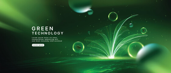 Leinwandbilder - green technology futuristic and innovation background. Environment technology.Abstract technology background.Vector illustration.