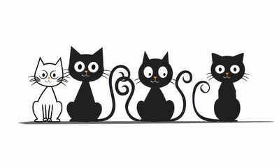 Naklejka na meble Stunning black cat silhouettes for your creative projects