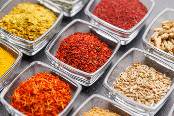 Wall Mural - Various spices on the table