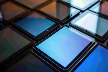 Poster - Close-up shot of various electronic devices and their components