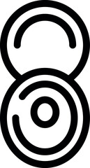 Poster - Simple black outline icon of a smart doorbell camera system, perfect for use on websites and in apps