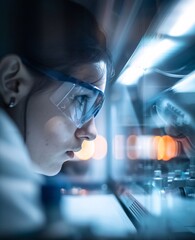 Poster - Documentary Photography of late-night team efforts in a robotics lab, highlighting the dedication and perseverance of students working together to meet a deadline, with dim lighting and a focused