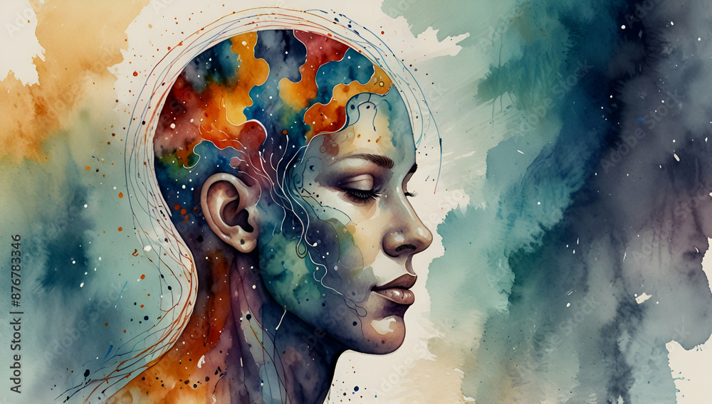 human head mind brain spirit powerful energy connect to the universe ...