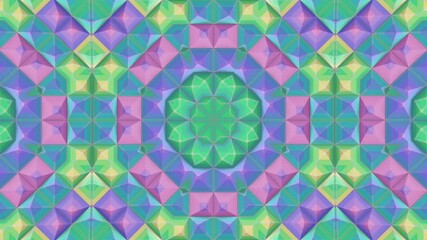 Fototapete - Symmetrical geometric pattern resembling a star. 3d rendering loop animation 4K
