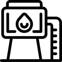 Poster - Line icon representing a water tank level sensor, a device used to monitor water levels