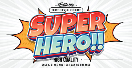 Fototapete - Editable text style effect - Super Hero text style theme.