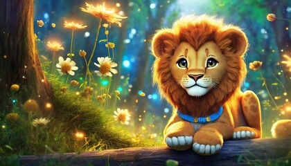 Poster - lion in the grass