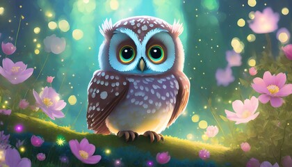 Wall Mural - owl on a branch