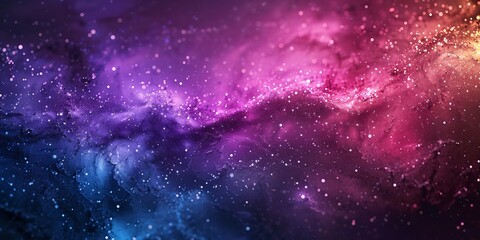 Wall Mural - Purple pink glowing blurred abstract gradient wave on black background grainy noise texture banner copy space, Generative AI