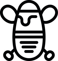 Poster - Simple black and white icon of a robot moving around on wheels