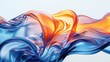 © Songsak - Abstract Flowing Colorful Fabric Waves in Blue and Orange on White Background