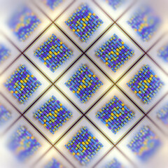 Leinwandbilder - Illustration of groups of multicolored capsules arranged in a grid pattern. 3d rendering