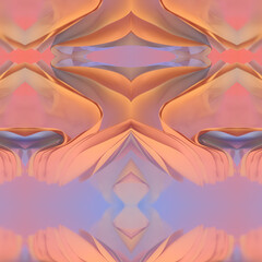 Poster - Smooth symmetrical wave pattern. 3d rendering digital illustration
