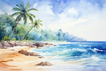 Wall Mural - Beach land landscape outdoors.