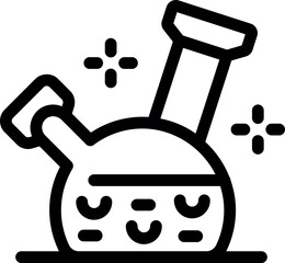 Poster - Round bottom flask is boiling a strange substance, with bubbles forming and stars appearing around it