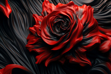 Poster - Red and black abstract background