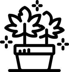 Sticker - Simple icon of a potted plant growing, perfect for representing home gardening