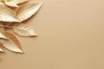 Poster - Empty space for text, blank copyspace background with leaves