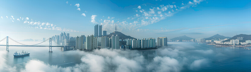 Canvas Print - view of the city of fog