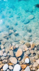 Poster - Pastel beach rocks underwater outdoors nature.