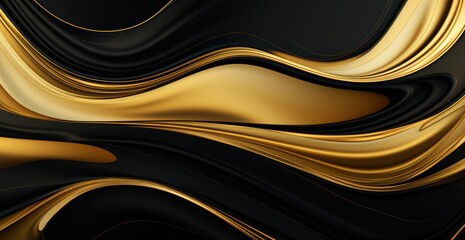 Sticker - Luxurious golden and black abstract background