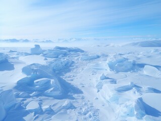 Canvas Print - Breathtaking aerial view of icy arctic landscape