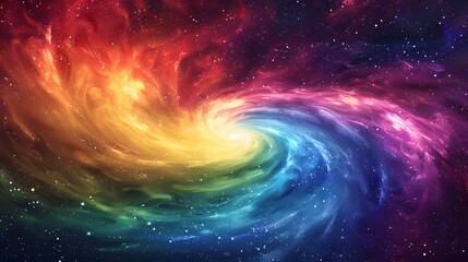 a colorful spiral galaxy with a rainbow of colors