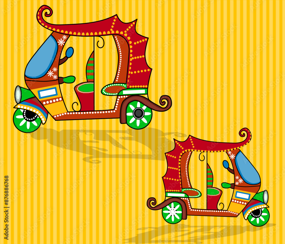 Eltaf Rikhsh Vector illustration of Indian auto rickshaw Stock Vector | Adobe Stock