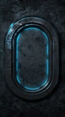 Poster - Glowing Arched Portal on Dark Marble Background