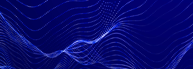 Wall Mural - Technology background. Data stream. Movement of luminous lines on dark background. 3d