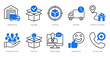 © popcornarts - A set of 10 Mix icons as warehouse, package, tracking