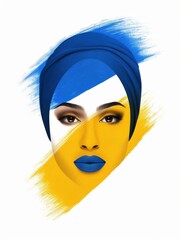 Wall Mural - vibrant portrait of woman with bold makeup